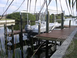 A dock made of exotic hardwood.