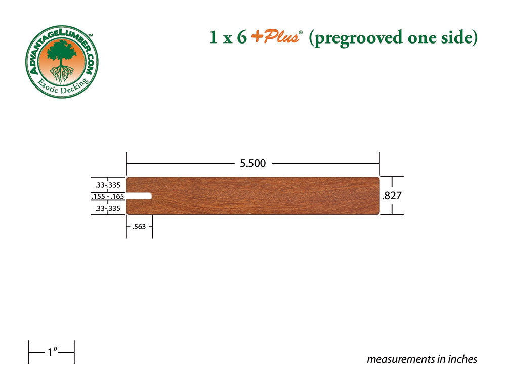 Cumaru 1x6 Pregrooved One Side Decking