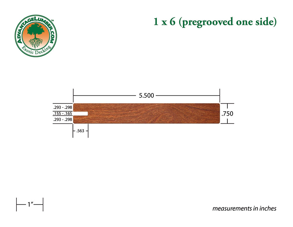 Cumaru 1x6 Pregrooved One Side Decking