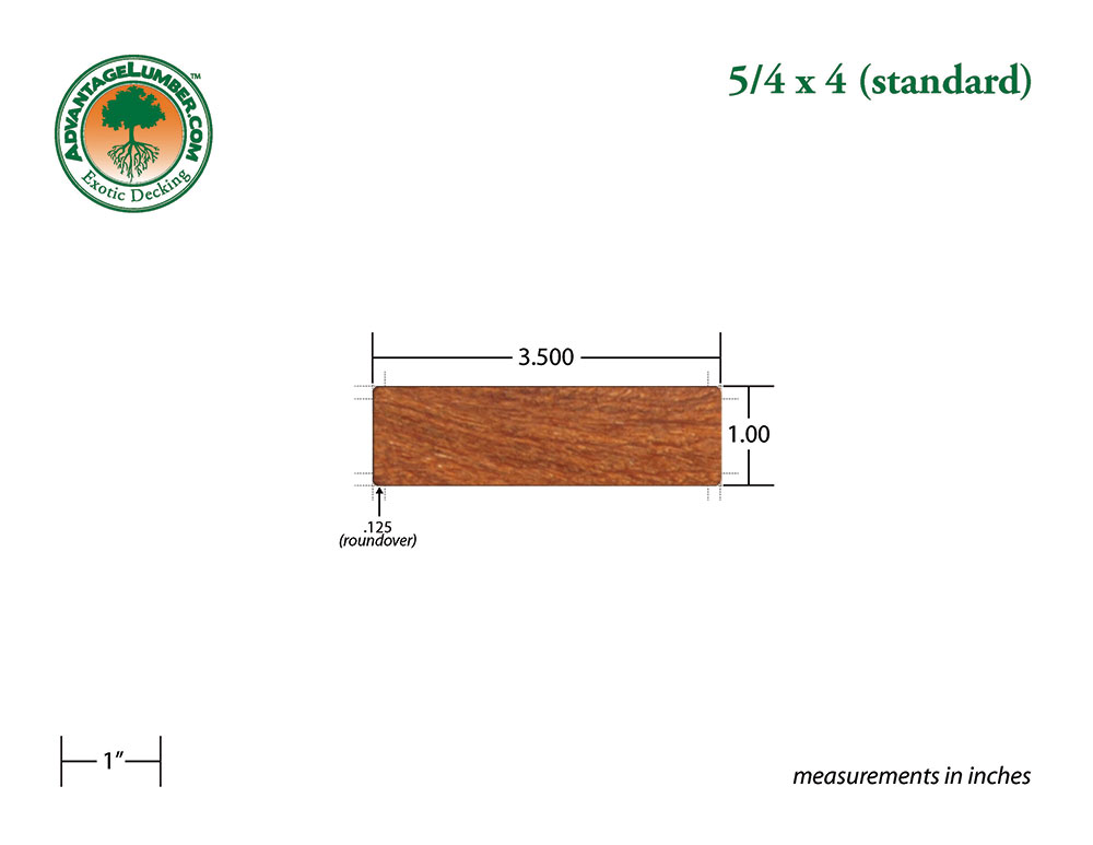 Cumaru 5/4 x 4 Decking