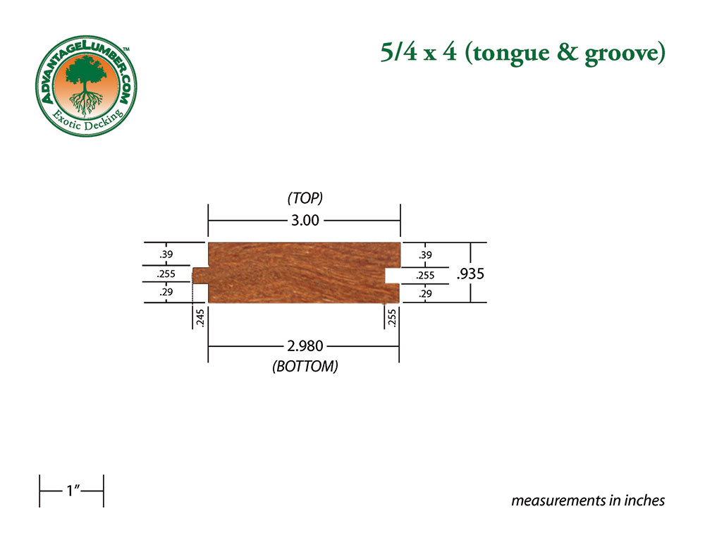 Cumaru Pregrooved 5/4 x 4 Porch Decking