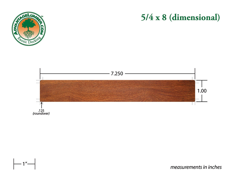 Cumaru 5/4 x8 Decking