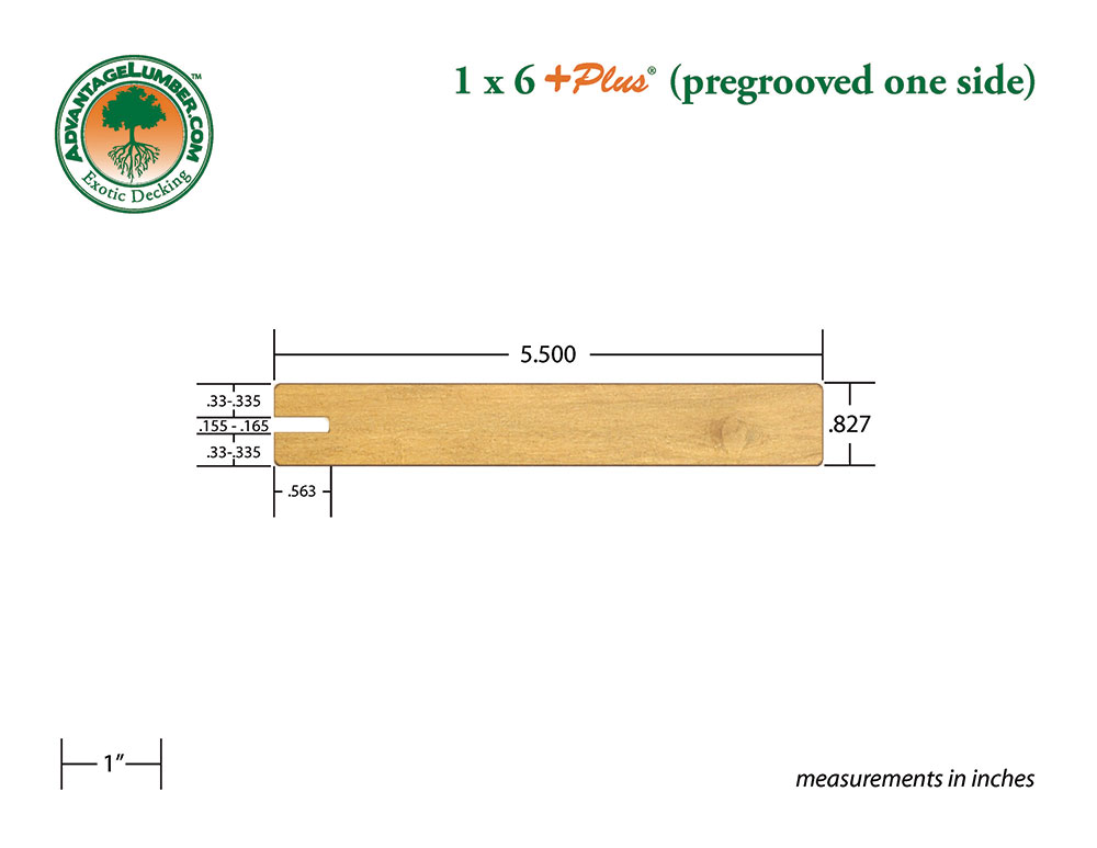 Garapa 1x6 One Side Pregrooved Decking