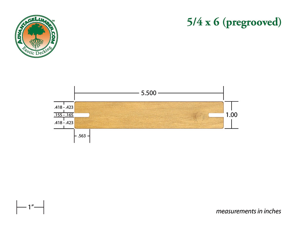 Garapa 5/4 x6 Pregrooved Decking