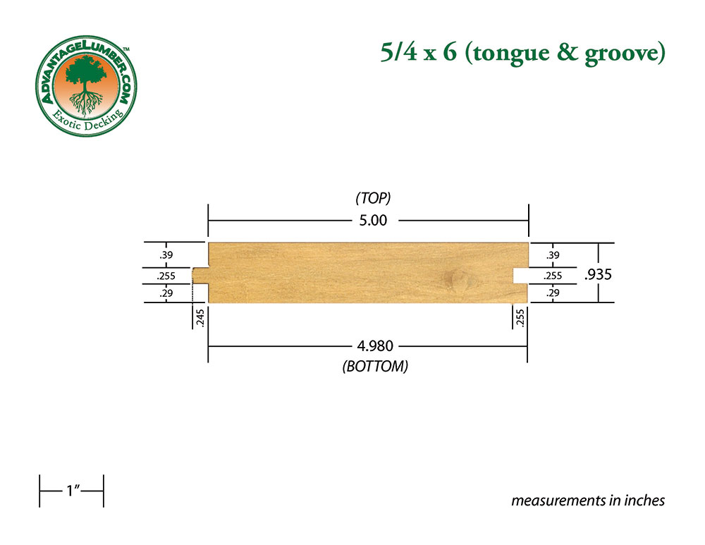 Garapa 5/4 x6 T&G Decking