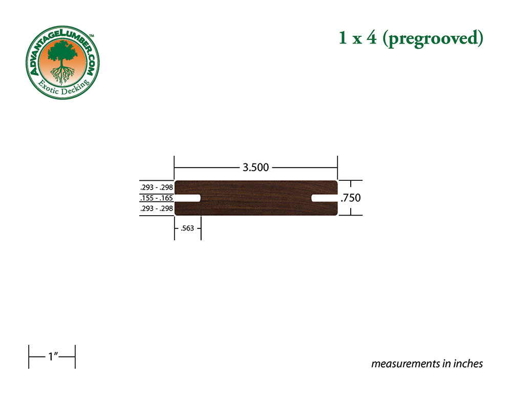 Ipe 1x4 pregrooved Decking