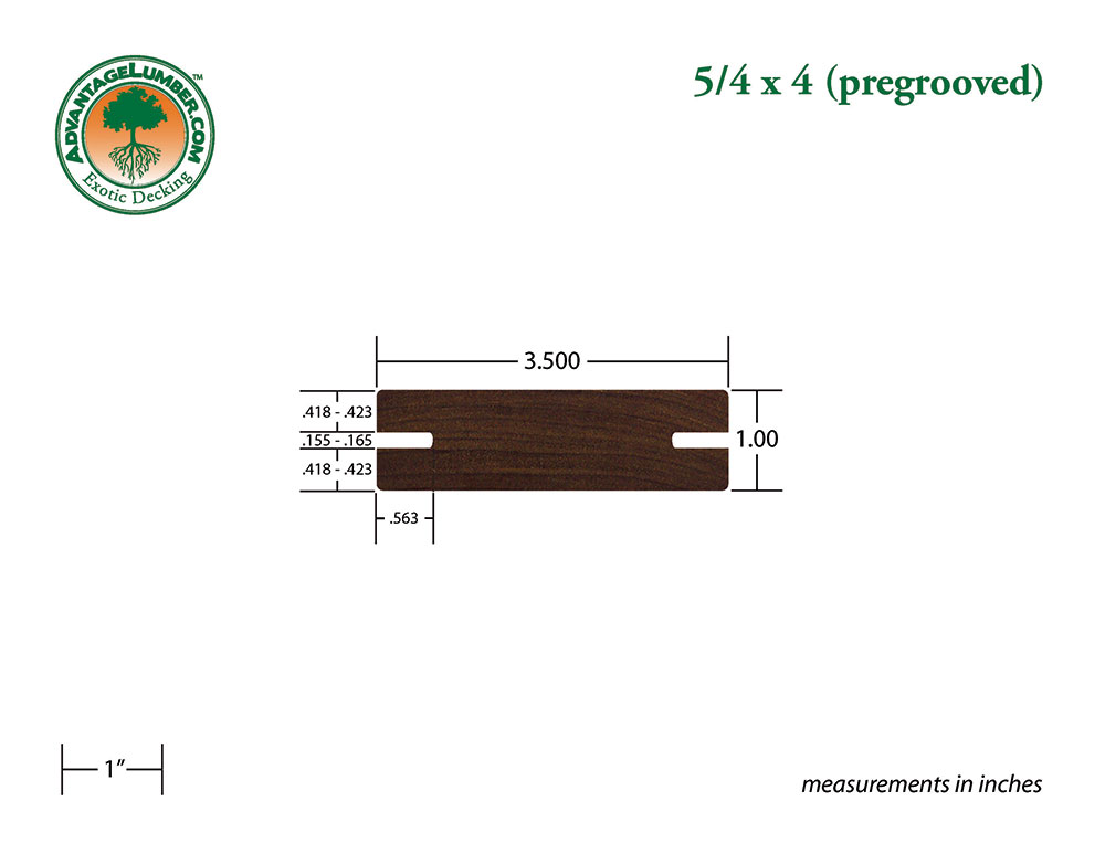 Ipe 5/4x4 Pregrooved Decking