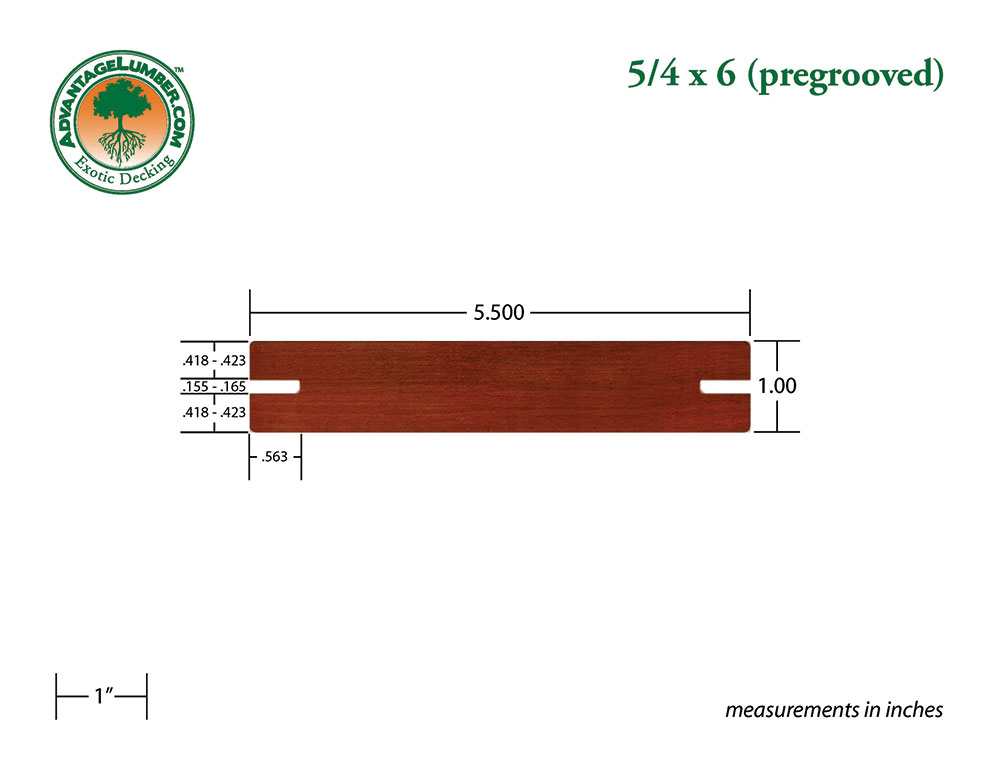 Cumaru 5/4 x6 Pregrooved Decking