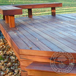 Tigerwood Deck and Stairs with a Bench