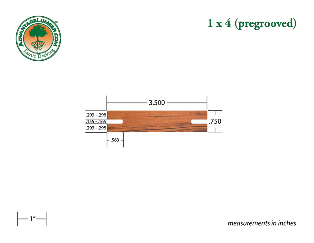 Tigerwood Pregrooved 1x4