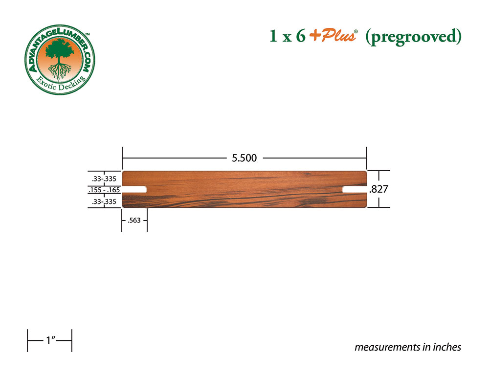 Tigerwood 1x6 PLUS Pregrooved
