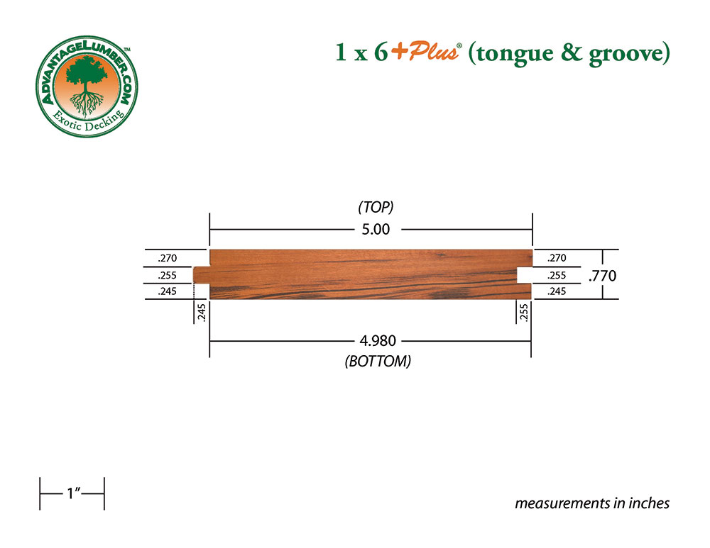 Tigerwood 1x6 PLUS T&G