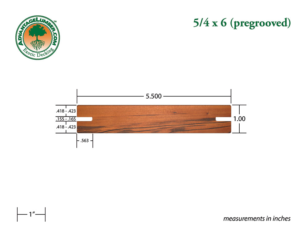 Tigerwood 5/4x6 Pregrooved