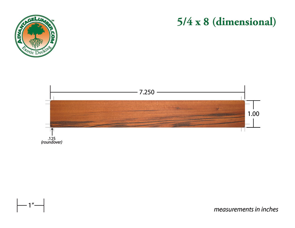 Cumaru 5/4 x8 Decking