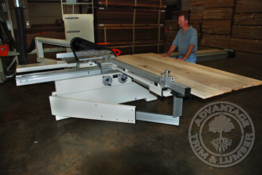 Sliding Table Saw - This table saw is used for squaring large edge 