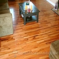 Close-up of Tigerwood flooring.