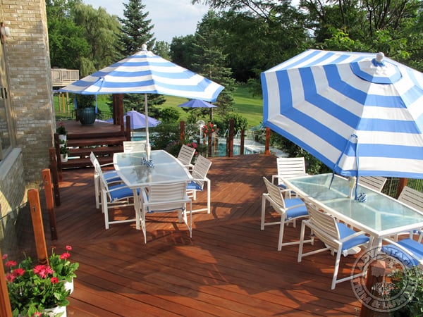 The Brazilian teak decking called Cumaru is going to give this family years of wonderful use.