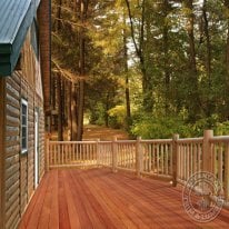 Compliment your log home with an all natural Cumaru Wood Deck.