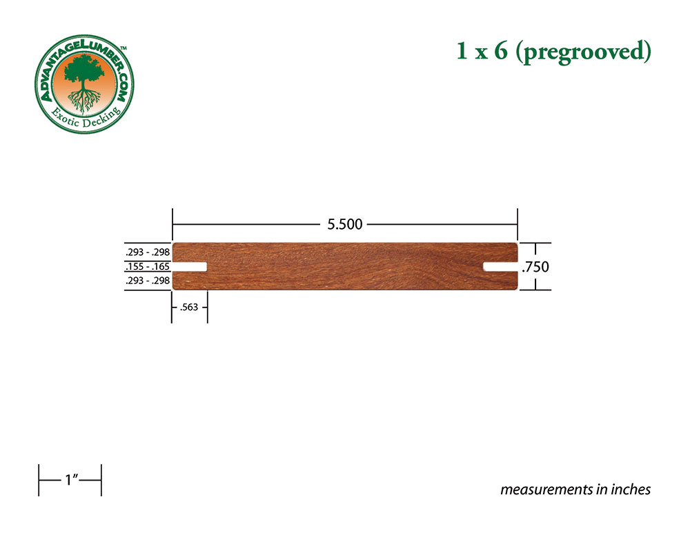 Pregrooved wood decking