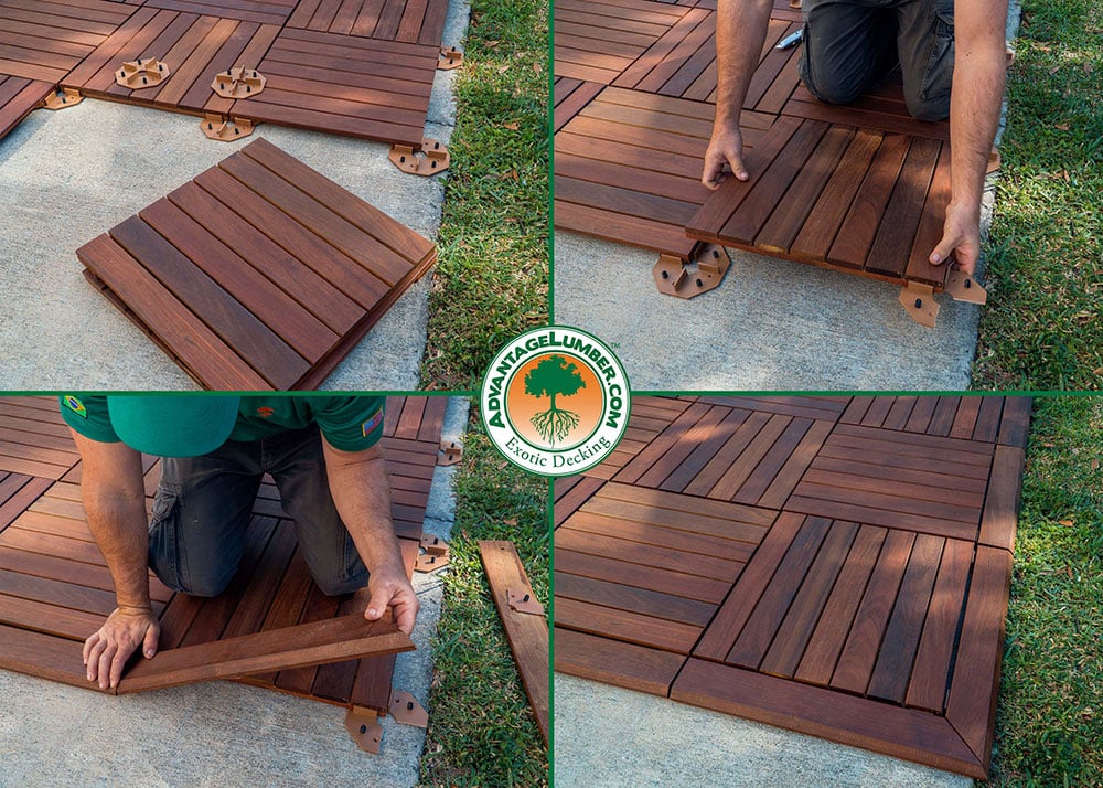 Ipe Wood Deck Tiles Install, Ipe Wood Eco Decking Tiles
