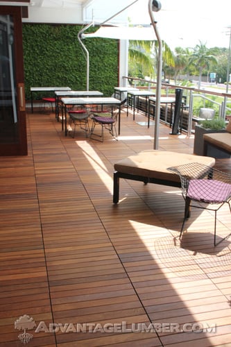Ipe wood deck tiles are great for commerical applications.