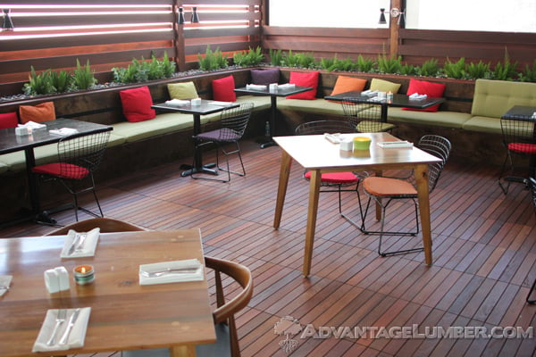A modern lounge area is easy to create with Decking Tiles.