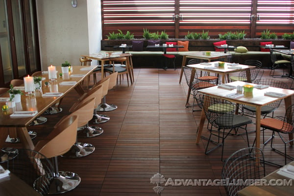 This restaurant choose Ipe Decking Tiles for thier durabilty and versatility.