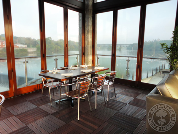 This restaurant choose deck tiles to create a more inviting dining area.