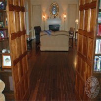 Black Walnut flooring in the living room.