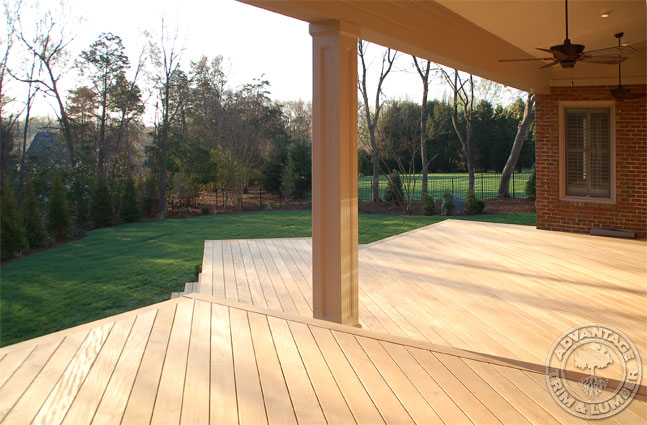 Garapa Decking provides a care-free entryway to this home.