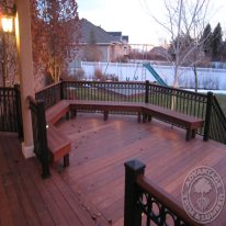 This ipe bench is the perfect place to sit back and enjoy a gorgeous sunset over the mountains of Utah.