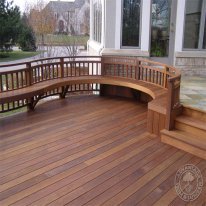 Ipe Deck that features a curved Ipe railing system.(Inside View)