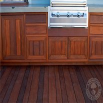 Ipe deck area with built-in cooking area.