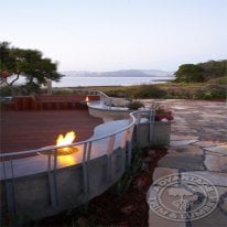 Ipe deck with concrete sitting area.