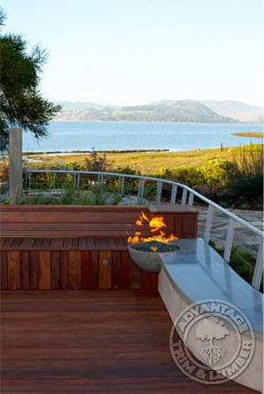 Concrete and Ipe are used here to constuct a beautiful deck.