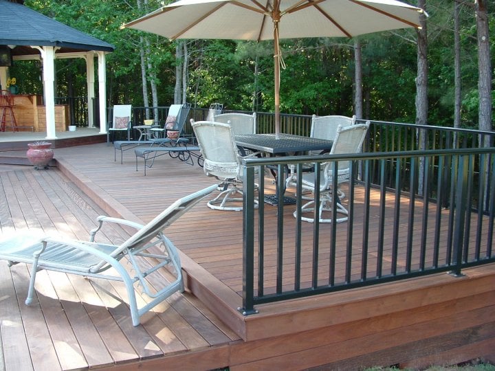 Ipe Deck with Chairs and a Gazebo.