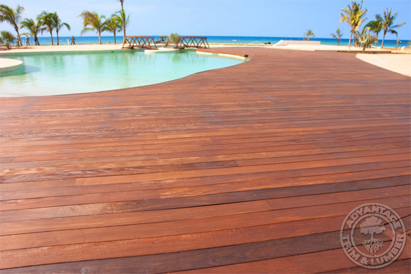 A poolside Ipe Deck creates the perfect area to lounge in the sun.