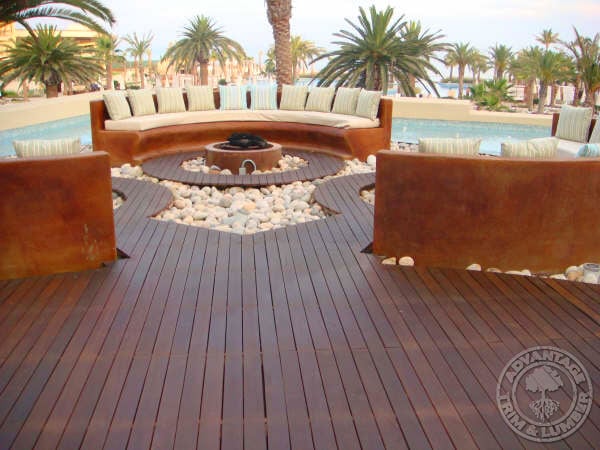 Unique designs can be made with Ipe Decking even though it is one of the densest and hardest woods in the world!.