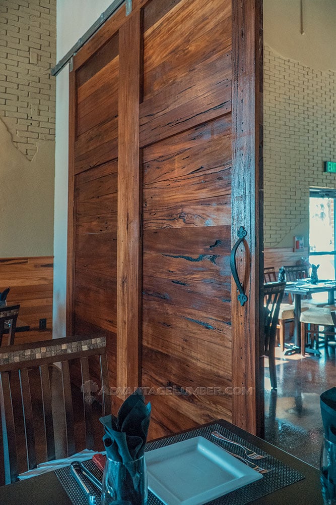 pecky bolivian walnut barn door