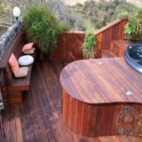 Enjoying the view from this ipe deck and spa is easy when you have such a wonderful view.
