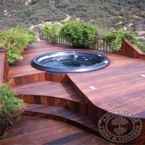 Our Ipe decking creates the perfect contrast to the rugged terrain of the Angeles National Forest.