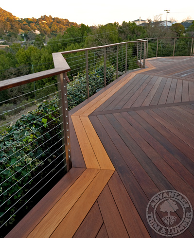 Garapa wood deck mixed with Ipe decking.