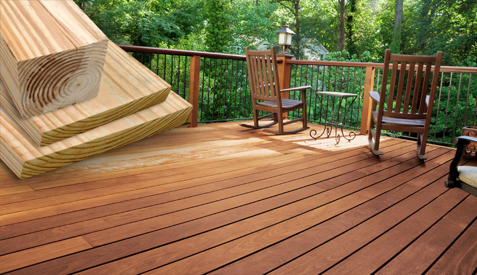 pressure treated lumber deck