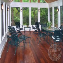 Covered Porch with Tigerwood Tongue and Groove Decking Installed