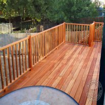 Second story Tigewood deck.