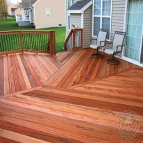 Create a visually striking deck with Tigerwood Decking from AdvantageLumber.com.