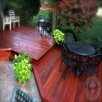 Tigerwood Decking has a high scratch resistance which is perfect for patio furniture.