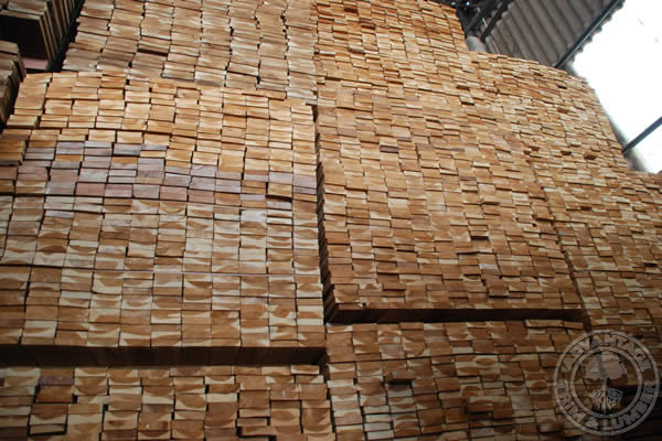Teak bundles ready to be shipped to a customer who builds boats & luxury yachts.