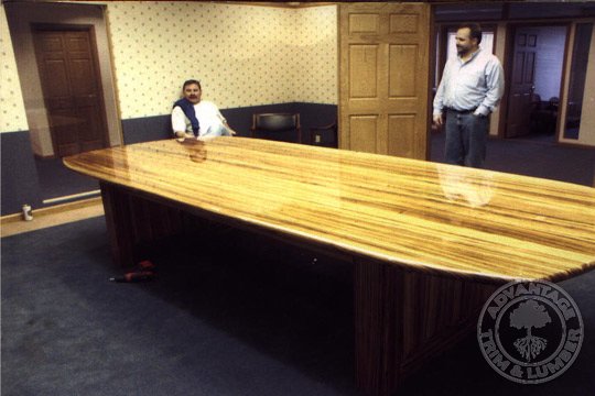 zebrawood table finished