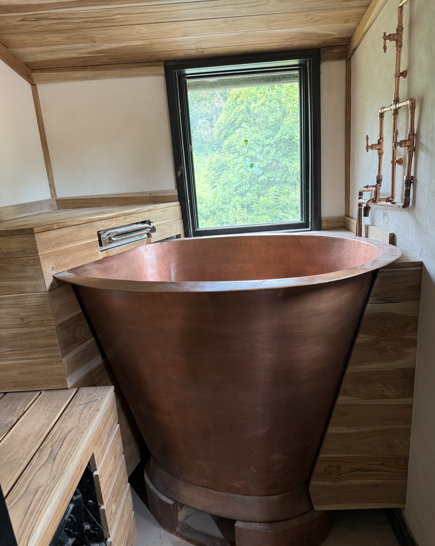 Teak Tub Surround and Ceiling in Leicester, NC